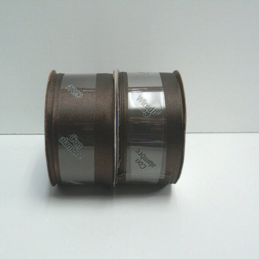 NEW Lot of 2 Offray Wired Craft Ribbon Chantel Brown